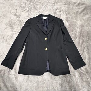 Brooks Brothers 100% Wool Classic Black Women's Blazer Made in Italy